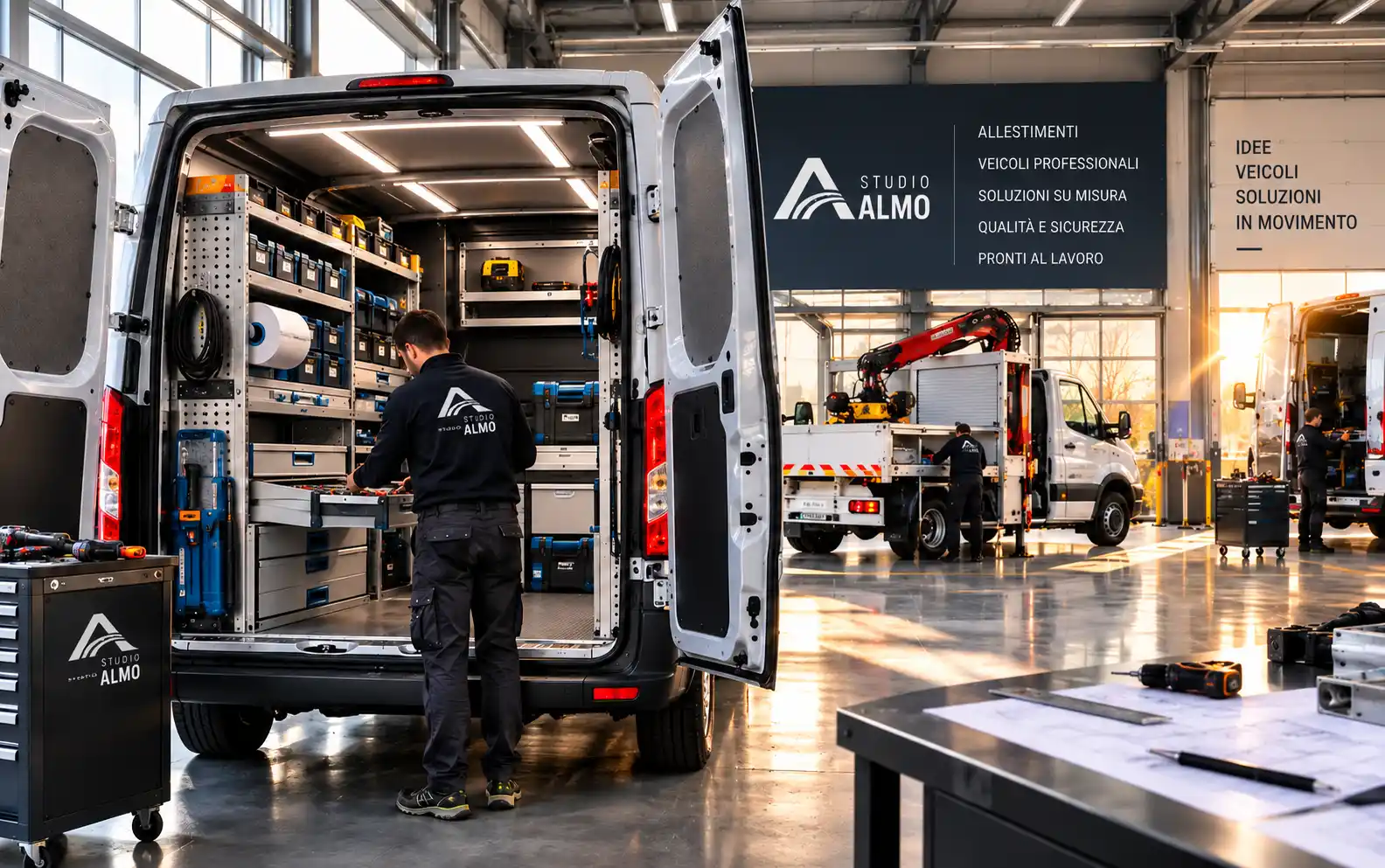 Allestimento tecnico di un veicolo professionale